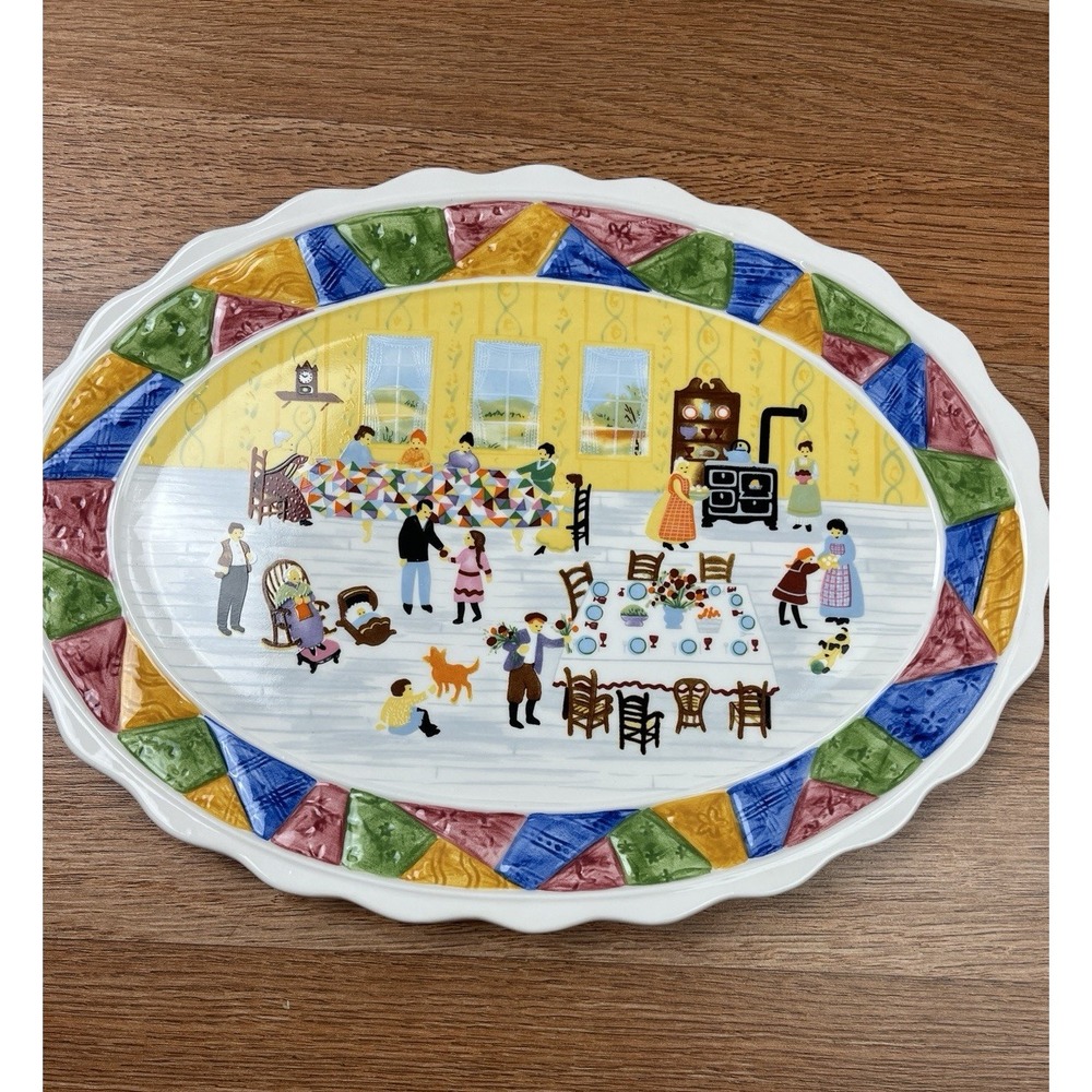 Vintage 1993 Fitz and Floyd Omnibus OCI 12" Homestead Platter NEW in Box - Picture 2 of 10